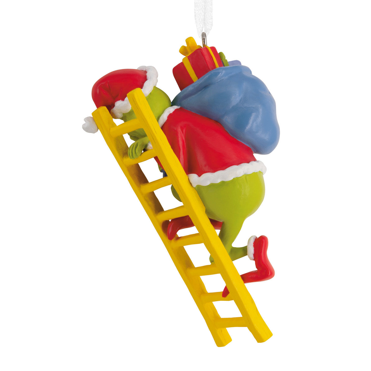 Grinch Climbing Ladder Christmas Ornament  image number 5
