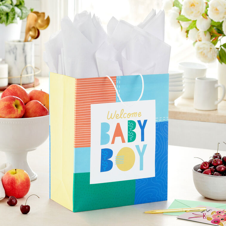 Colorful Baby Boy Large Gift Bag In use image number 2