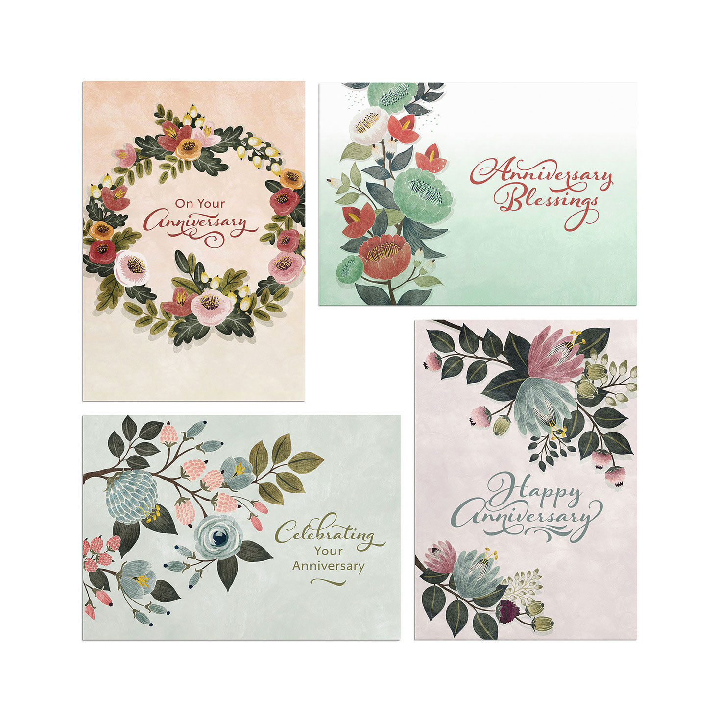 Celebrating You Assorted Religious Anniversary Cards, Box of 12