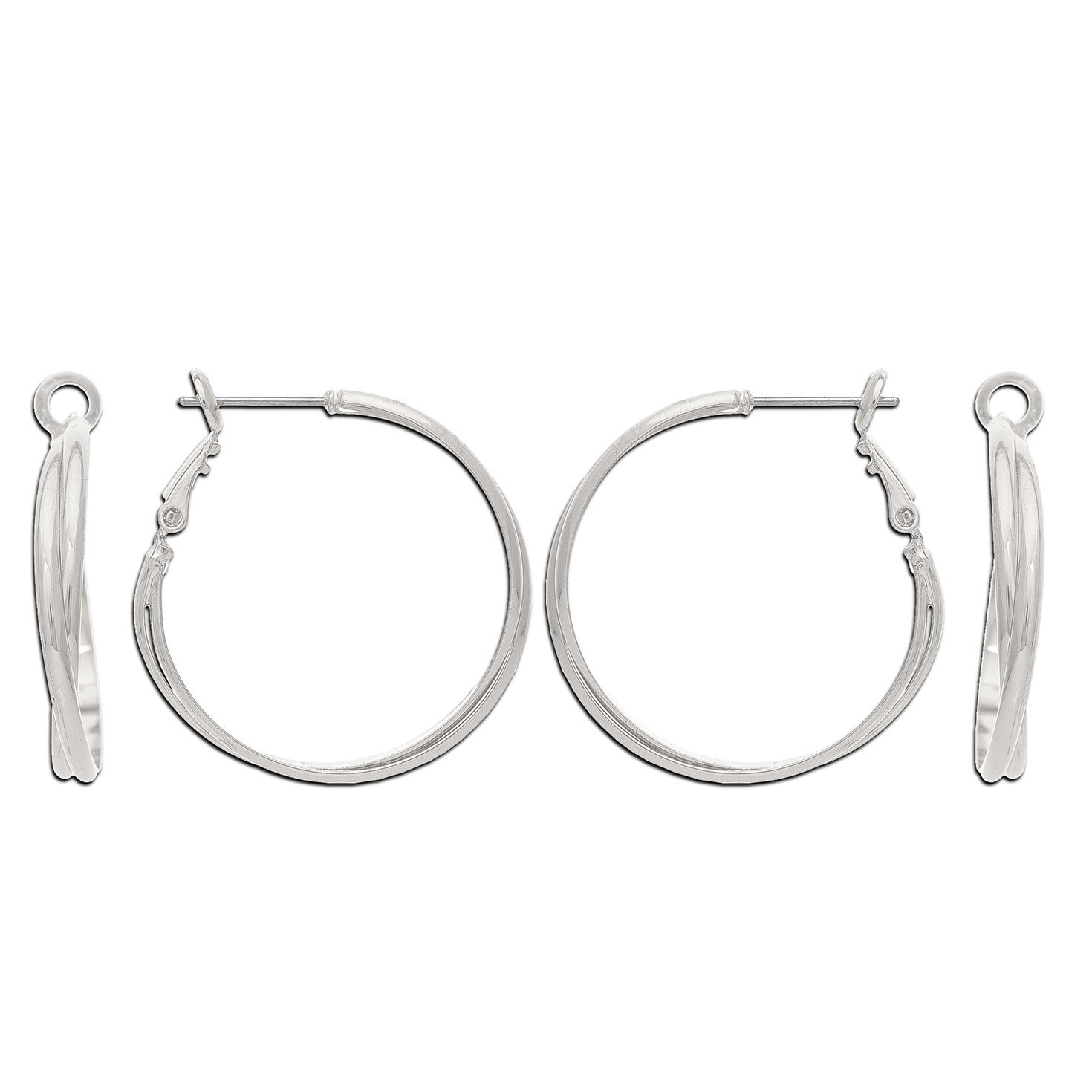 Rain Jewelry Silver Metal Twisted Hoop Earrings for only USD 13.00 | Hallmark