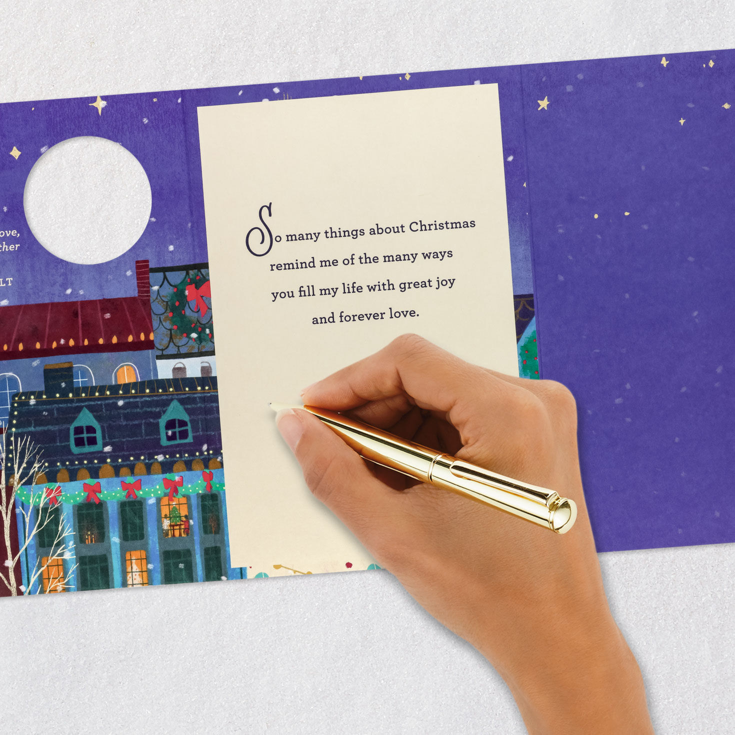 Gold Star Pine Love Religious Christmas Card Signing card image number 8