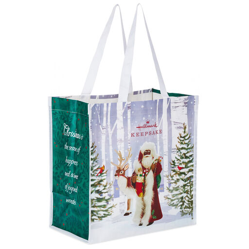 Father Christmas Reusable Tote Bag, 13.75", 