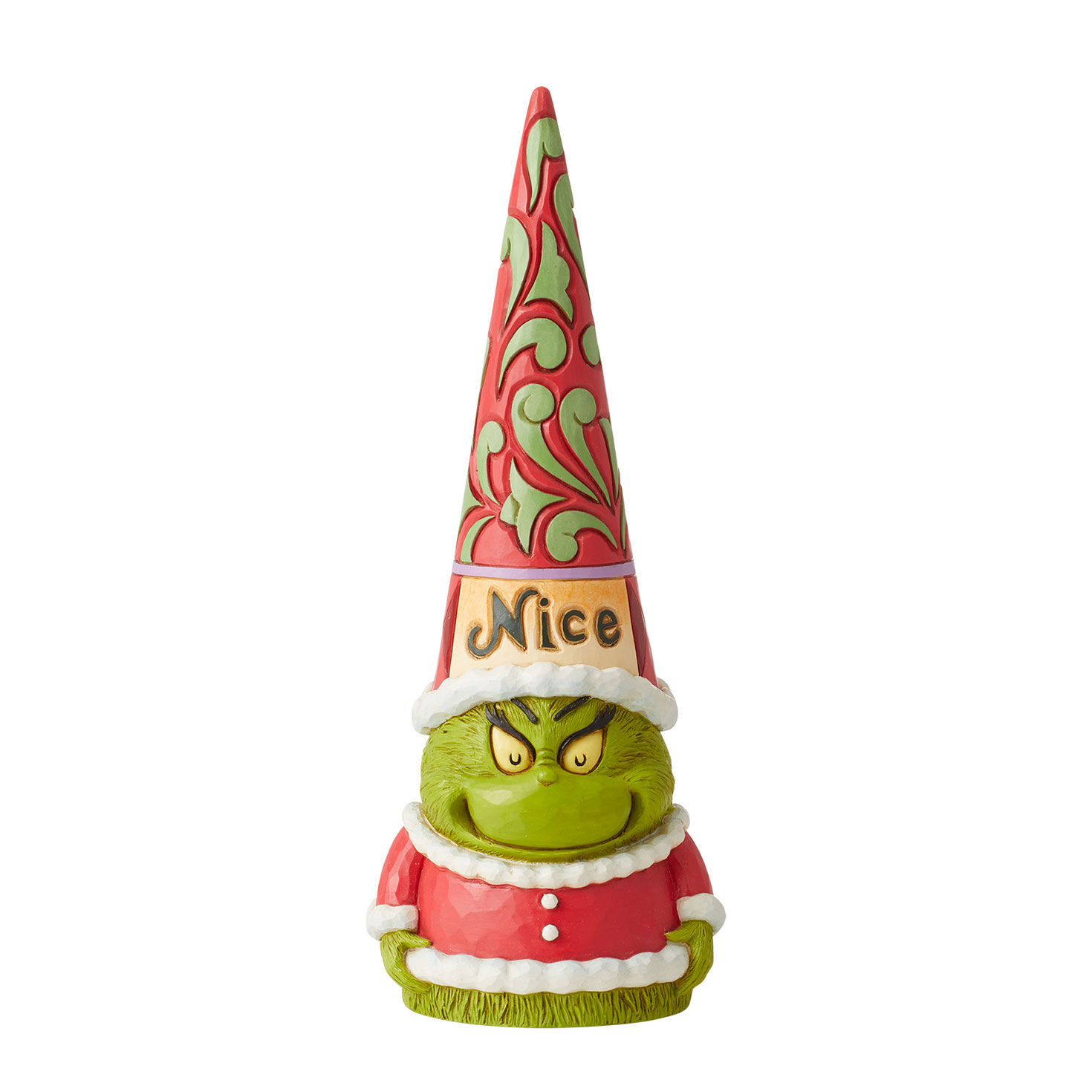 Jim Shore Dr. Seuss Naughty/Nice Grinch Gnome Figurine, 8.19"