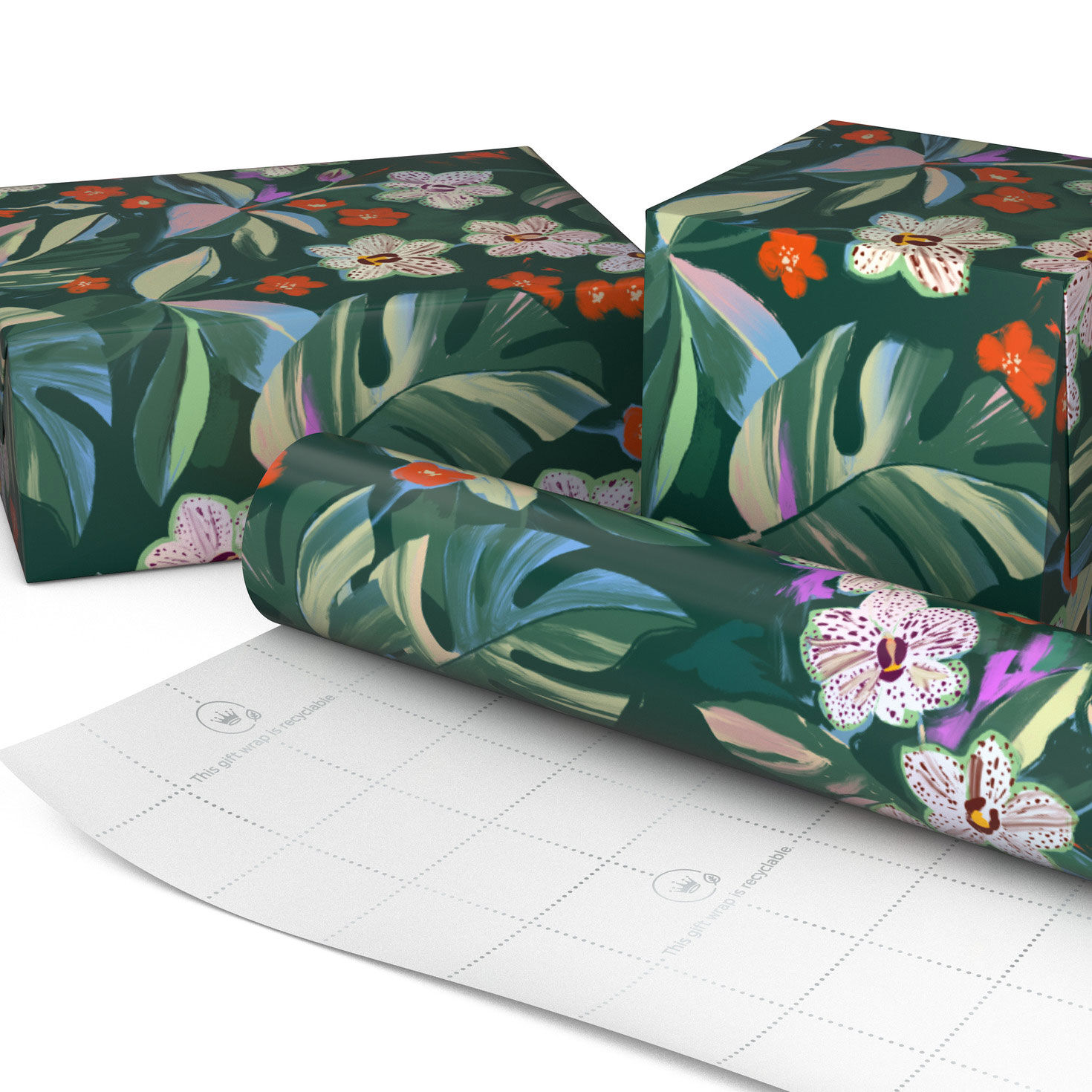 Lacey Chabert Tropical Green Wrapping Paper Wrapped pkg image number 2
