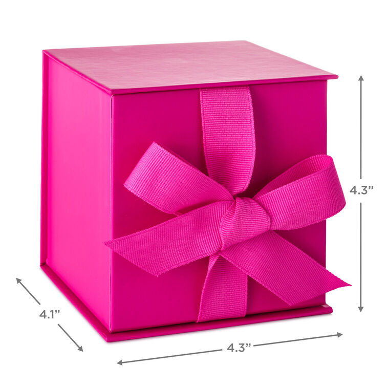 Solid Hot Pink Small Square Gift Box measurement image number 3