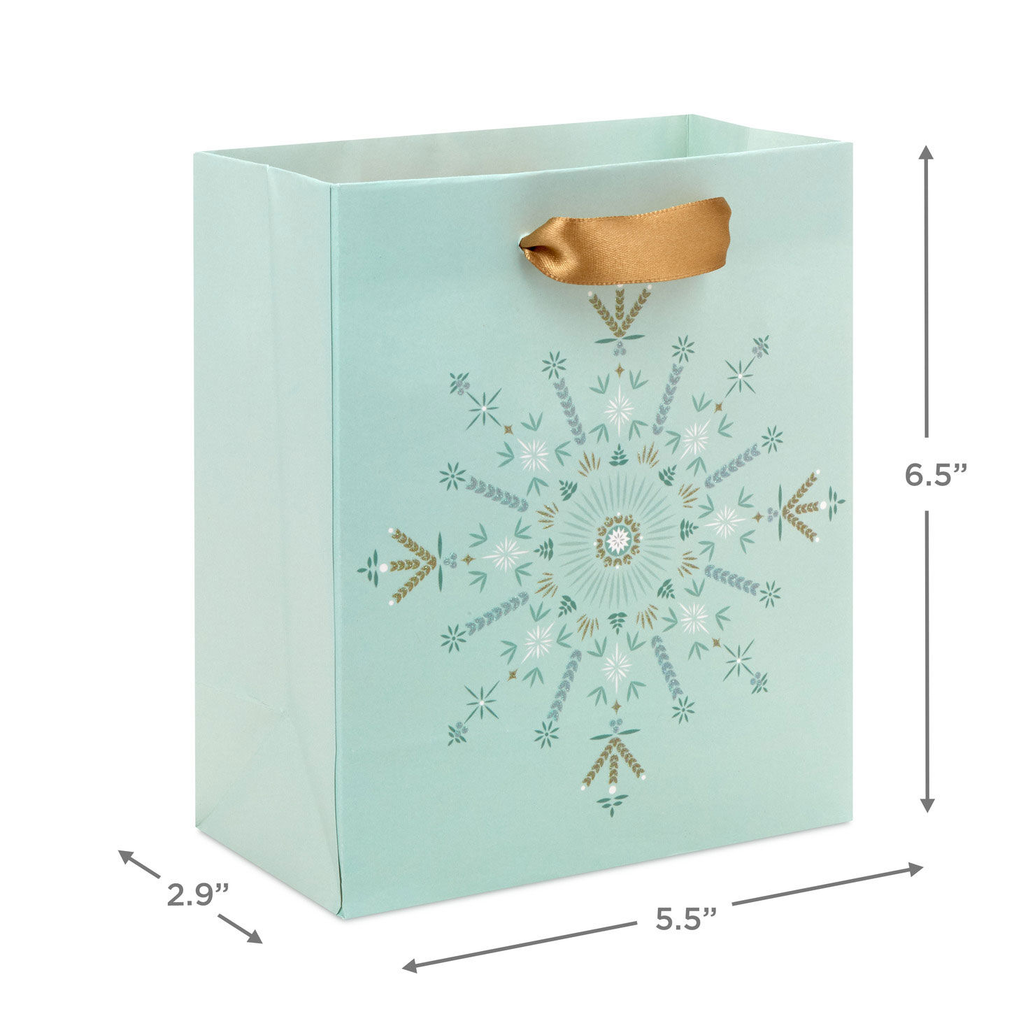 6.5" Sparkly Star on Light Sage Small Holiday Gift Bag for only USD 2.49 | Hallmark