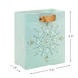 Snowflake Star on Light Sage Small Holiday Gift Bag measurement image number 3