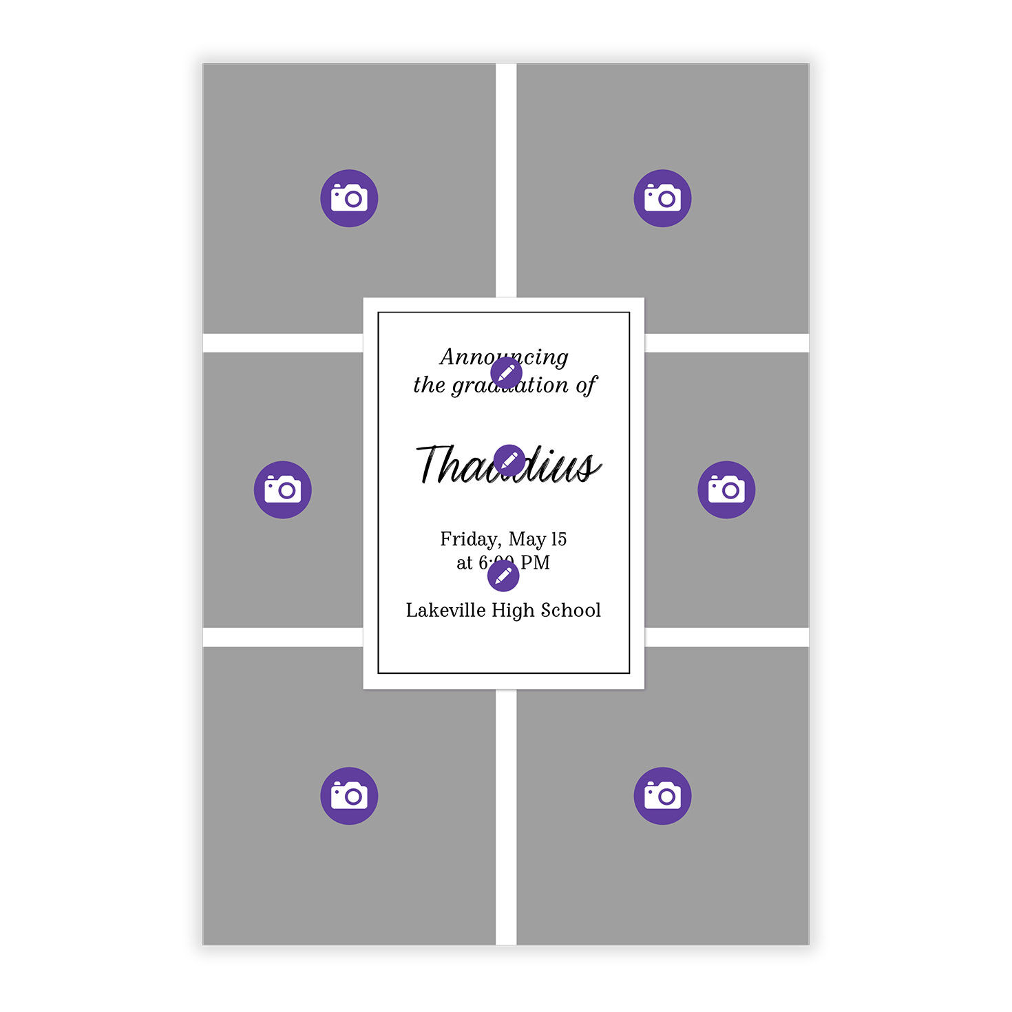 Photo Collage Border Graduation Announcement, , large image number 5