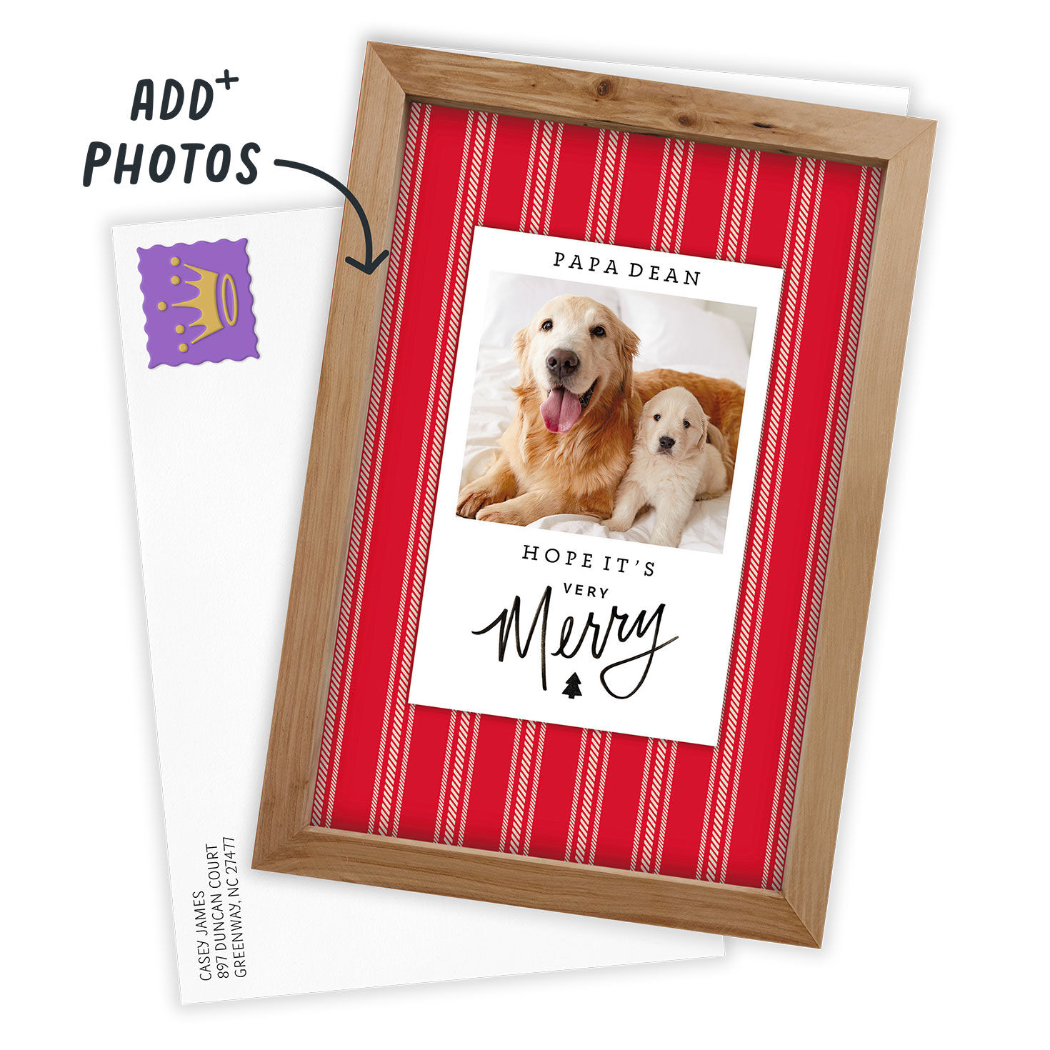 Personalized Very Merry Christmas Photo Card, , large image number 2