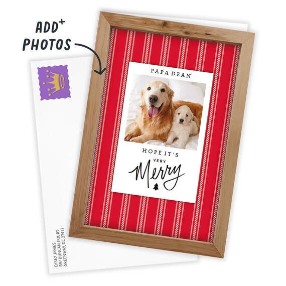 Personalized Very Merry Christmas Photo Card, , large image number 2