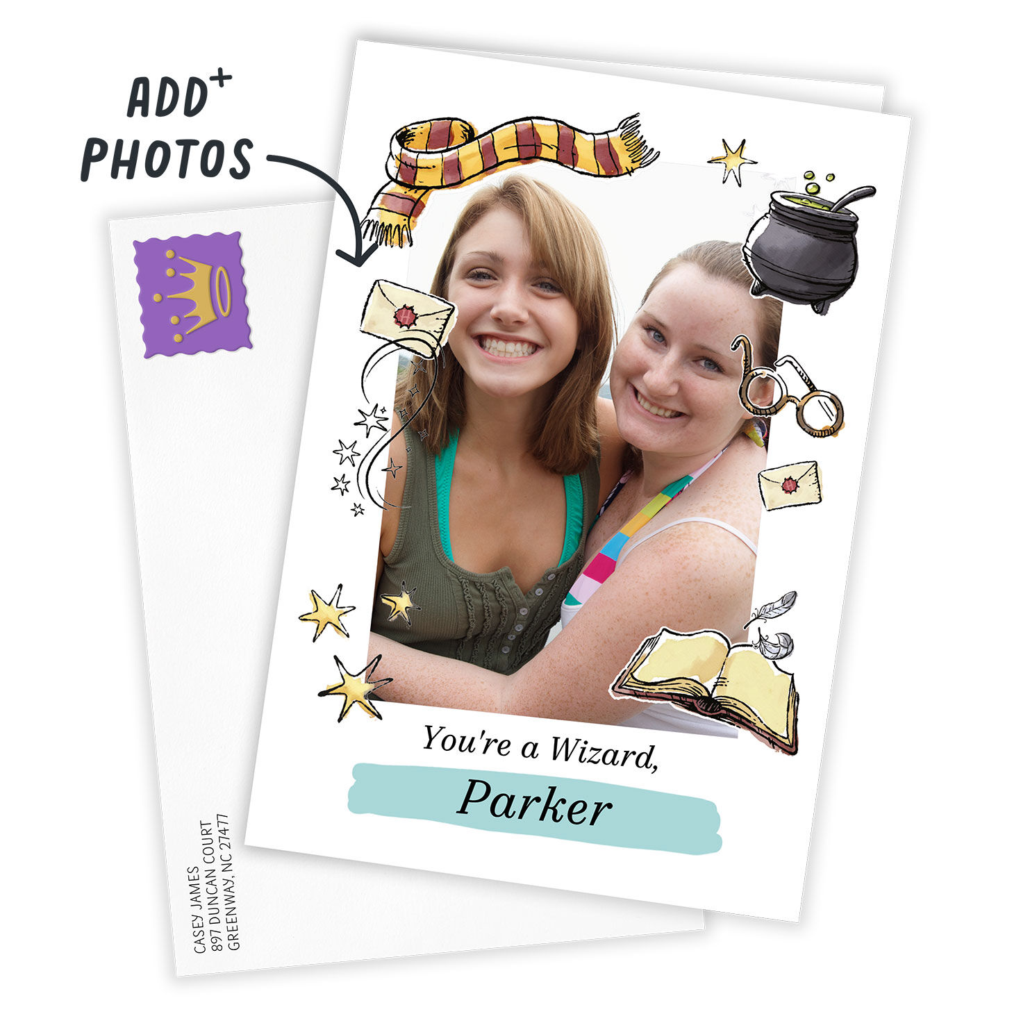 Harry Potter Icons Personalized Card Card Front with Envelope image number 2