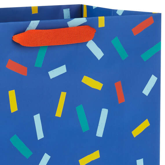 13" Confetti on Blue Large Gift Bag, , large image number 4