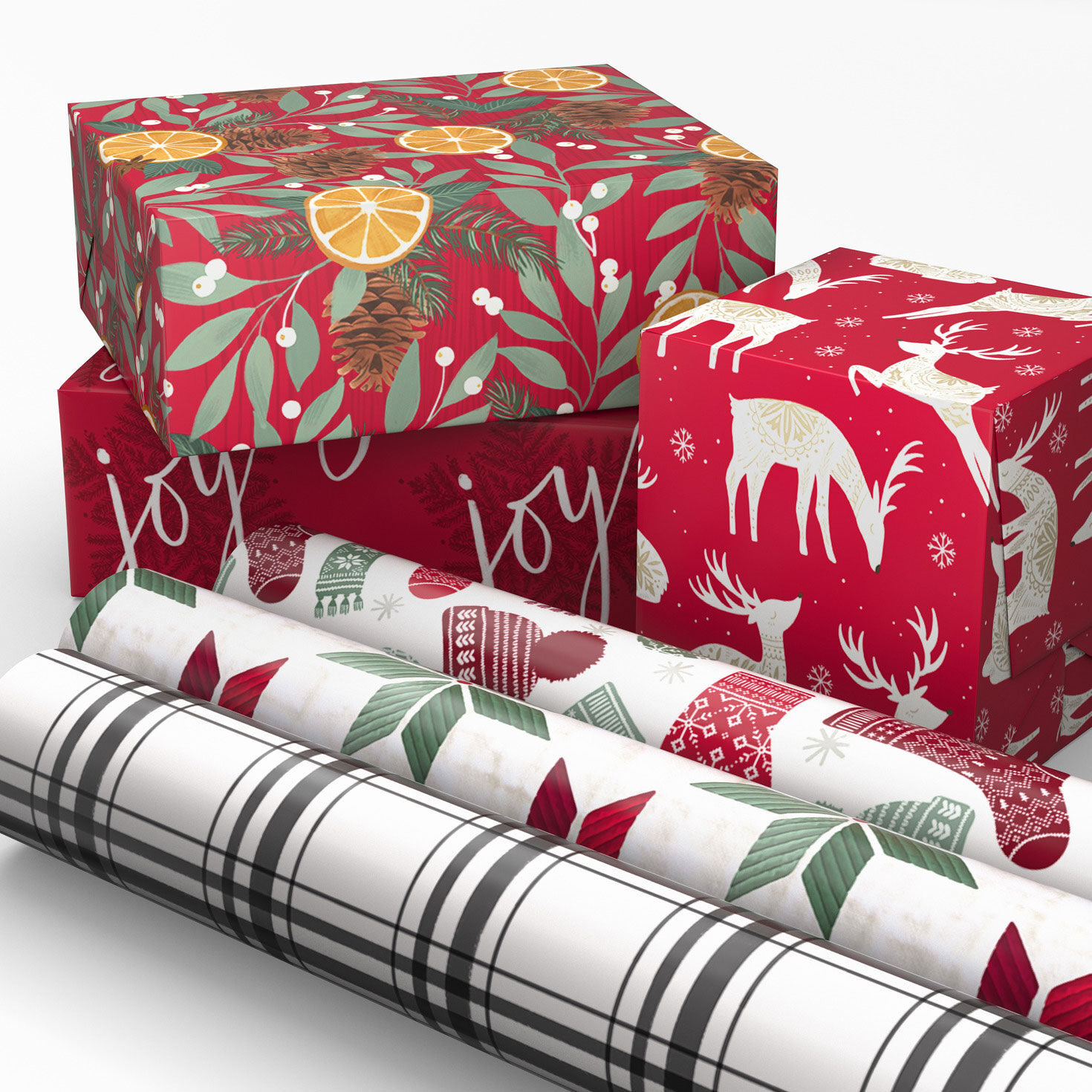 Cozy Patterns Assorted Wrapping Paper Rolls  image number 2