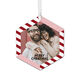 Candy Cane Stripes Personalized Text and Photo Metal Ornament