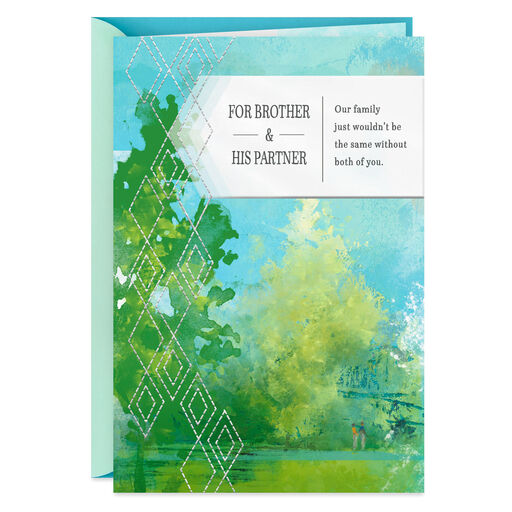 Impressionist Landscape Anniversary Card for Brother and His Partner, 