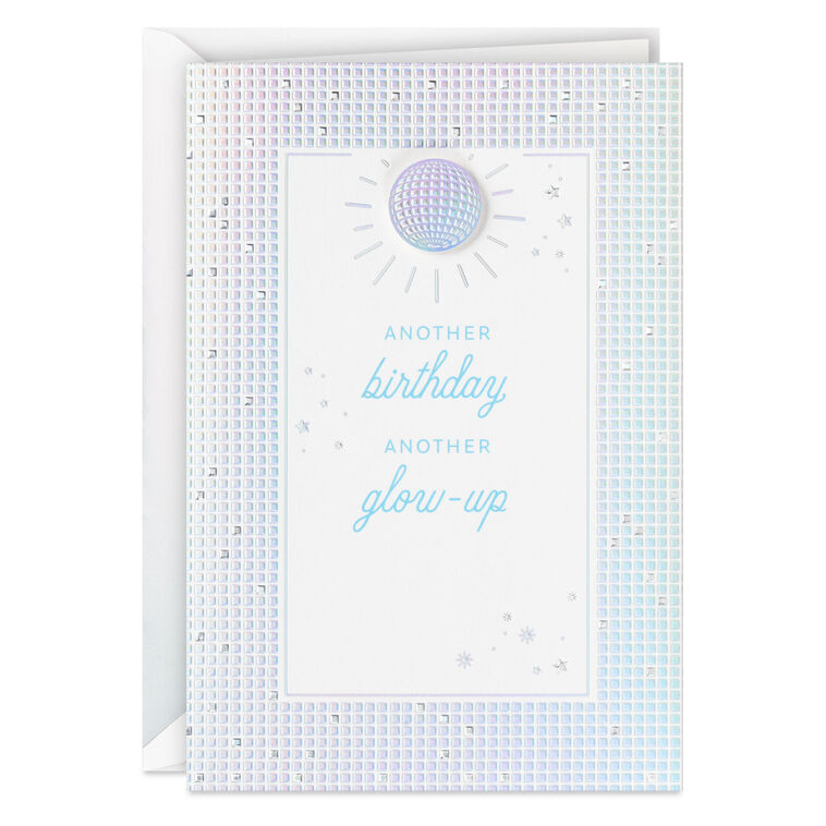 Disco Ball Glow-Up Birthday Card