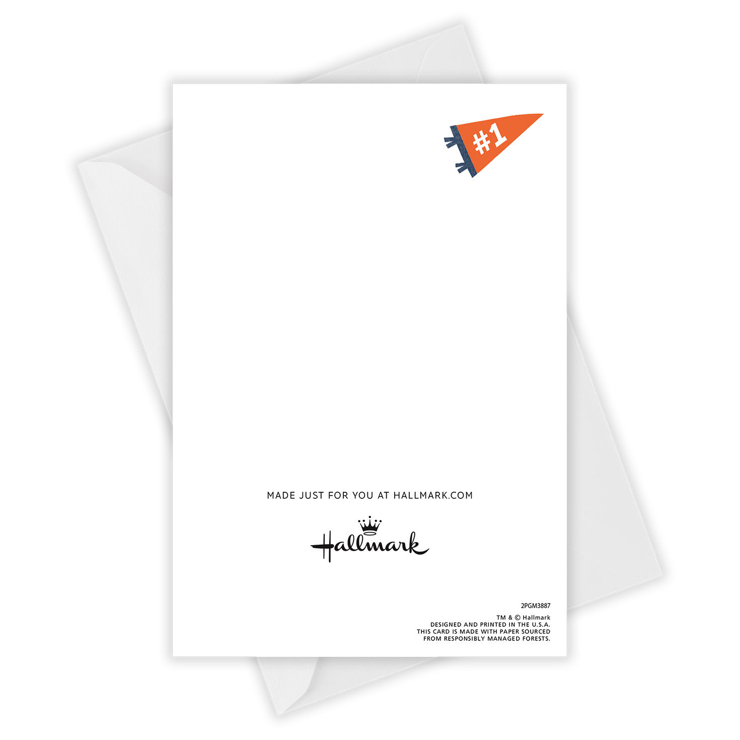 Blue Foam Finger Personalized Father's Day Card Card Back with Envelope image number 4