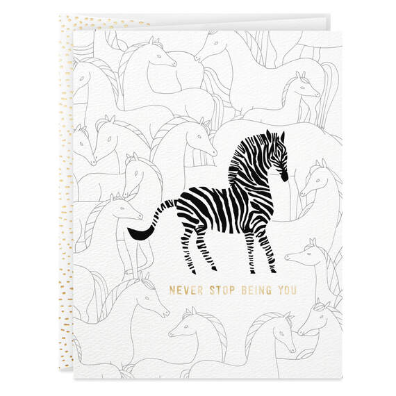 Zebra Never Stop Being You Birthday Card, , large image number 1