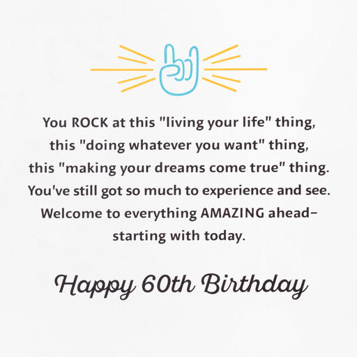 60 Rockin' It Musical 60th Birthday Card With Light, 