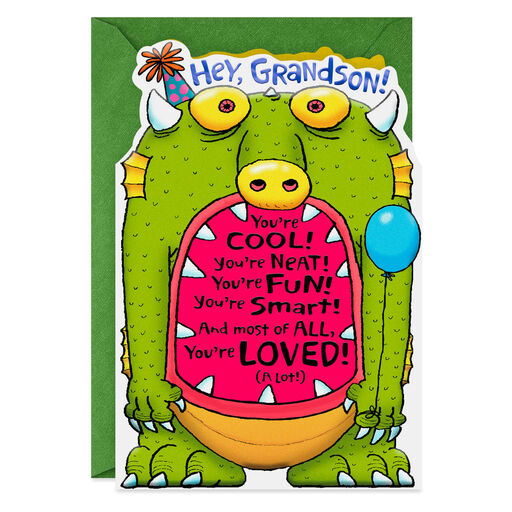Monstrously Fun Birthday Card for Grandson, 