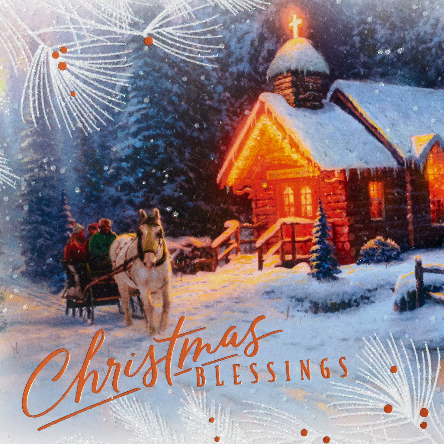 Kinkade Blessings Boxed Christmas Card Pack card front detail image number 4