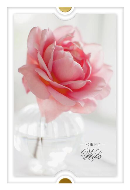 Pink Peony In Vase Birthday Card For Wife Greeting Cards Hallmark Pink Peony In Vase Birthday Card For Wife