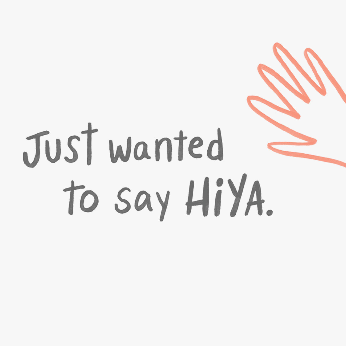 Waving Hands Hello Thinking of You Card Sentiment image number 2