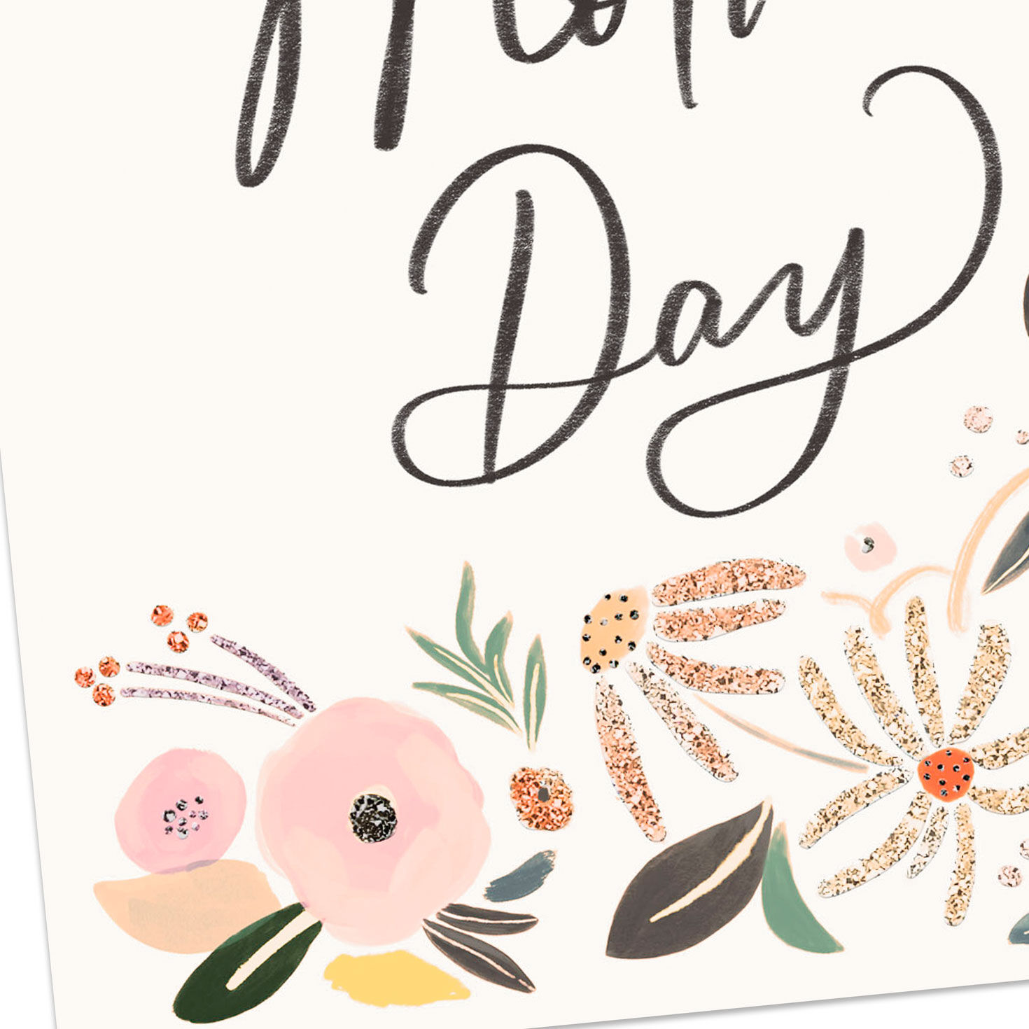 Sparkly Flowers on White Happy Mother's Day Card Card Front Detail image number 5