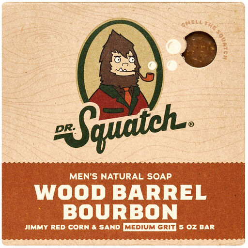 Dr. Squatch Wood Barrel Bourbon Natural Soap for Men, 5 oz, 