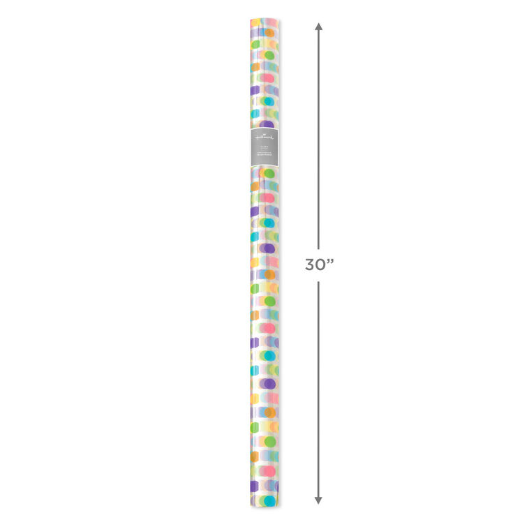 Pastel Dots on Clear Cellophane Gift Wrap Roll measurement image number 5