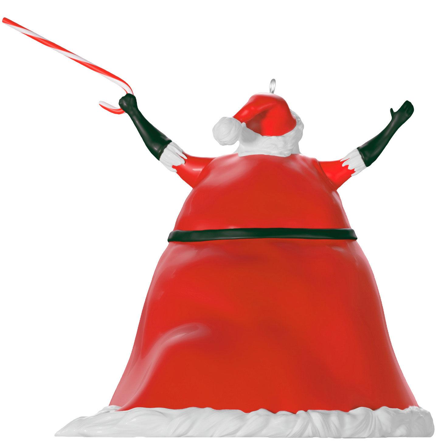 Santa Claus With Candy Cane Keepsake Ornament Back image number 6