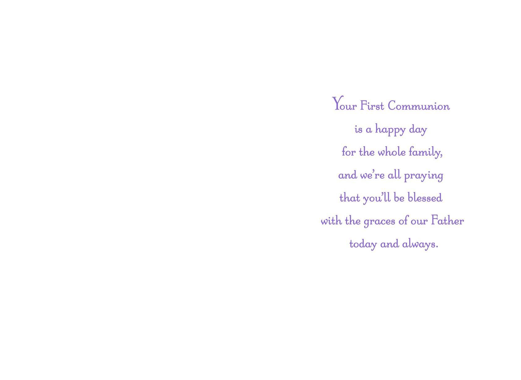 Blessed Niece First Communion Card