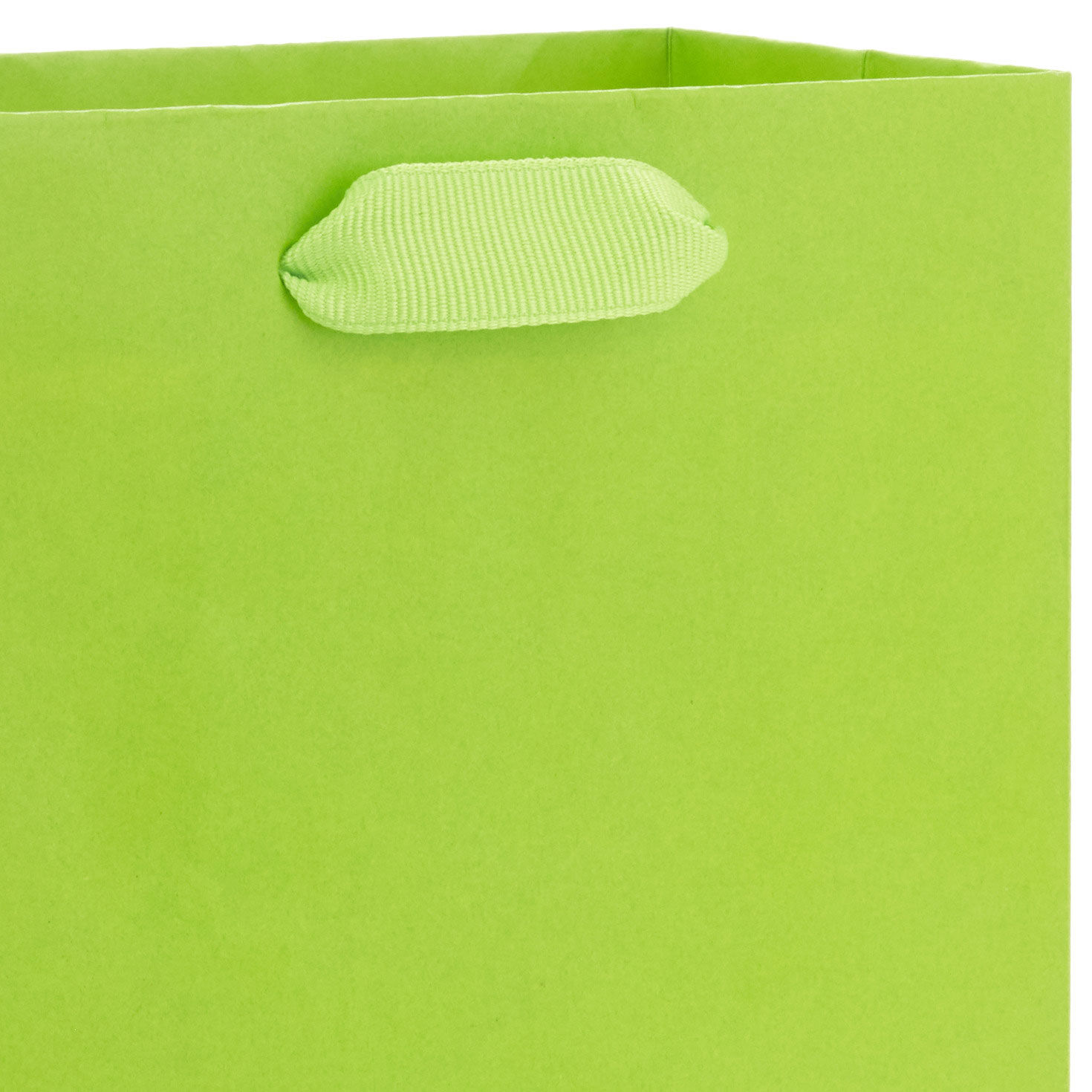 Solid Lime Green Small Gift Bag Handle Detail image number 4