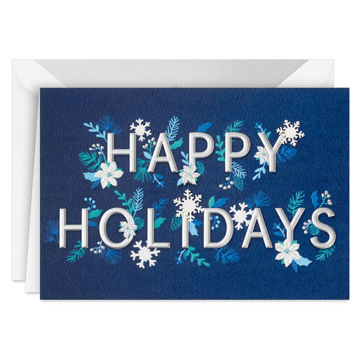 Snowflakes Happy Holidays Boxed Christmas Cards, Pack of 10, 