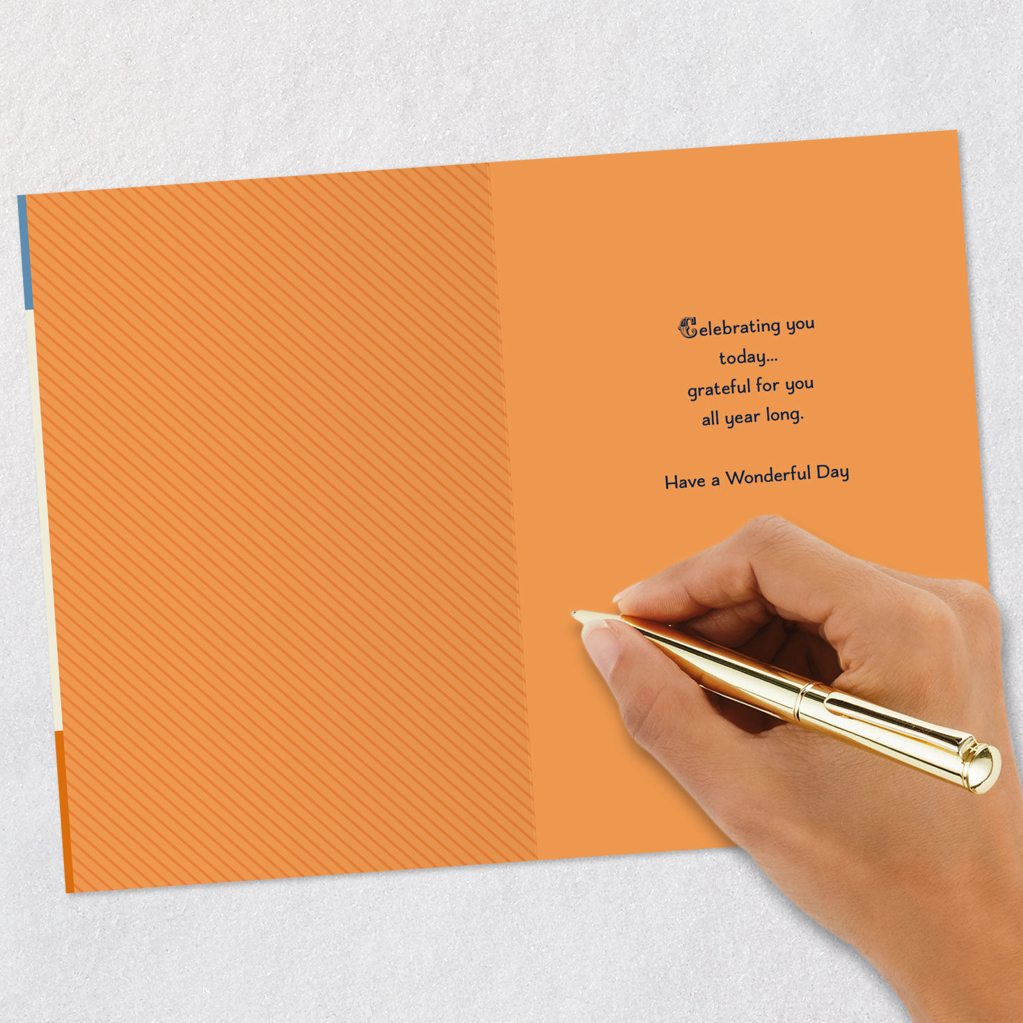 Vintage Lettering and Stripes Happy Father's Day Card Signing card image number 6