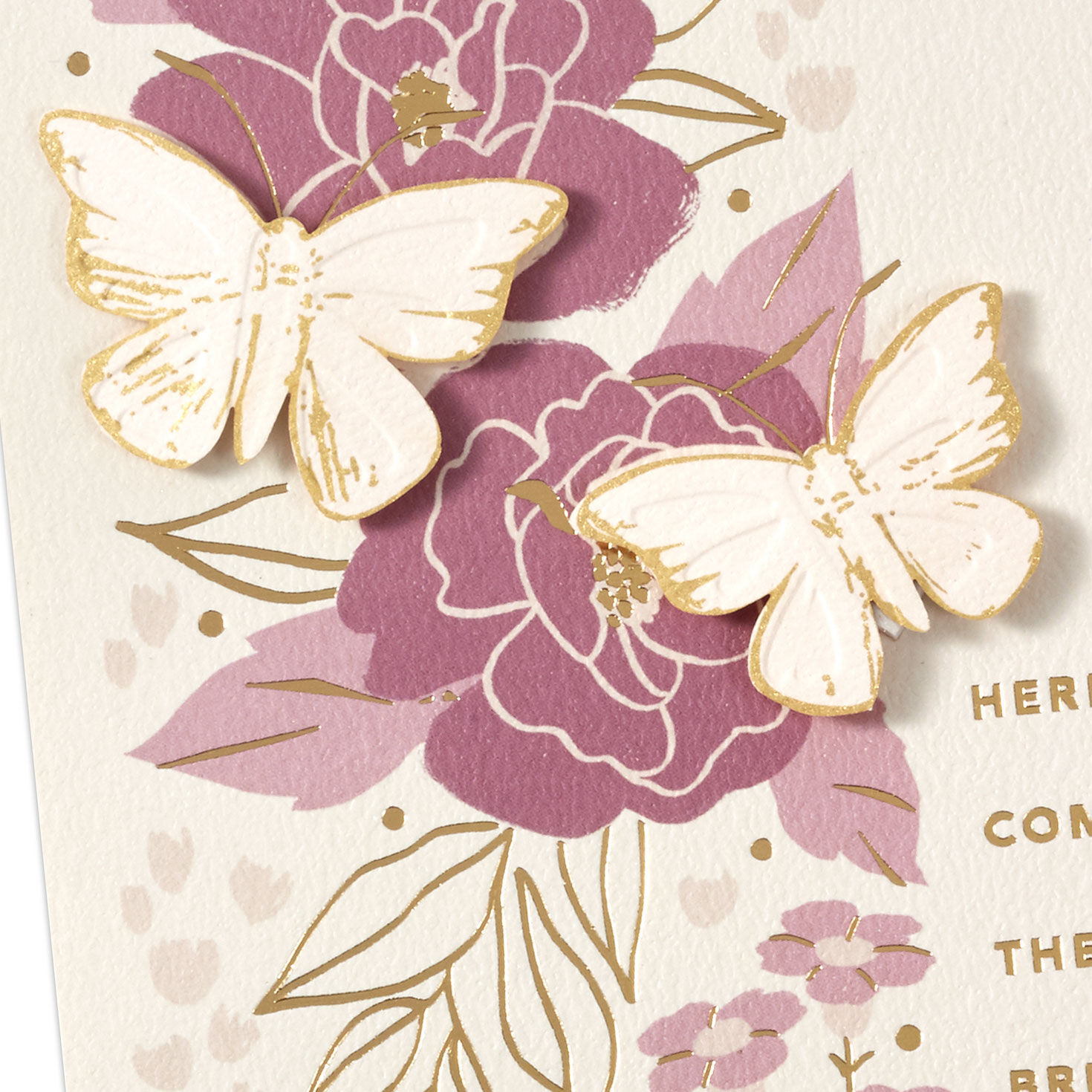 Pink Floral Lesbian Wedding Card Card Front Detail image number 4