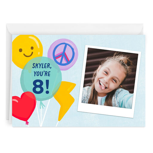 Personalized Balloons Celebration Photo Card, 