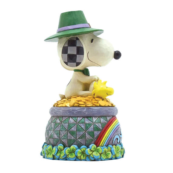 Jim Shore Peanuts Snoopy and Woodstock Pot of Gold Figurine, 5.9"