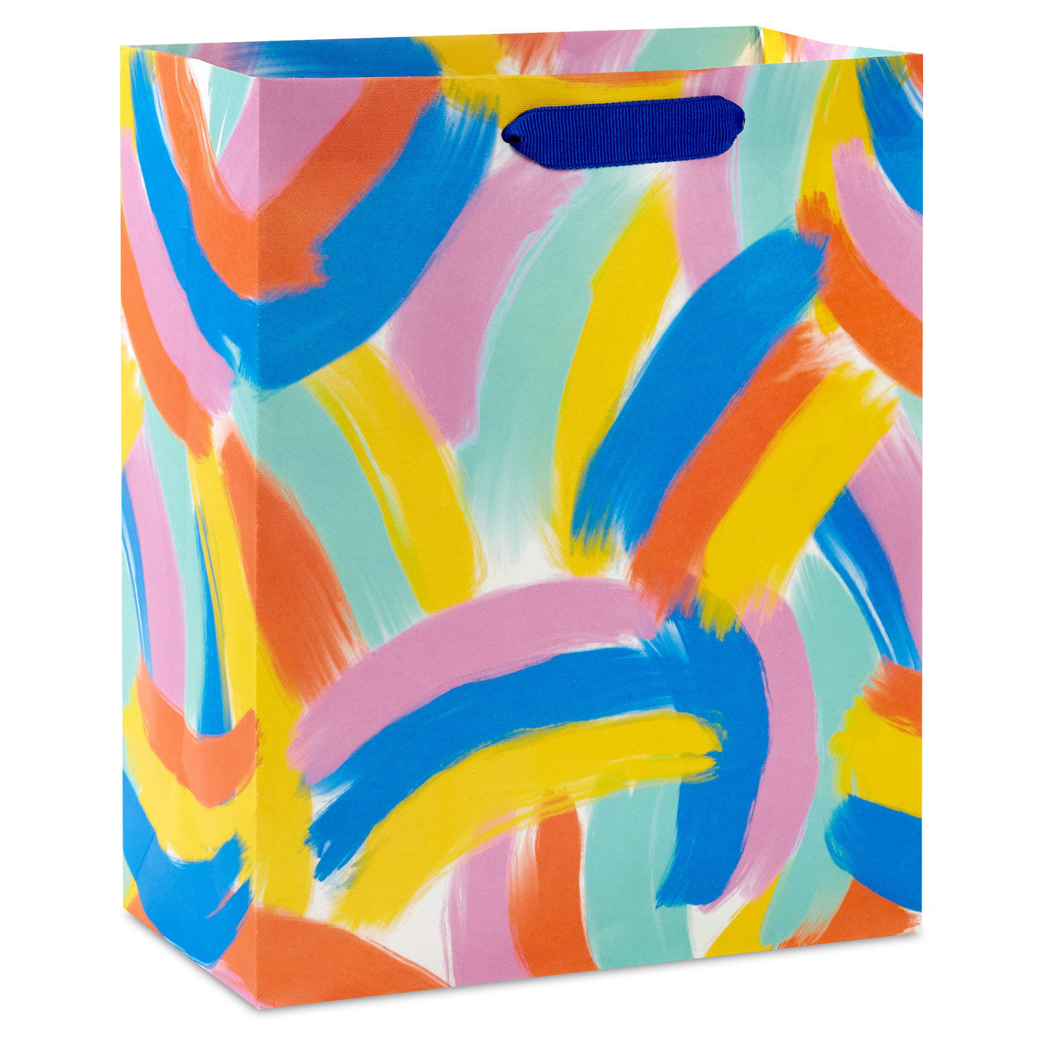 9.6" Abstract Brushstroke Rainbows Medium Gift Bag