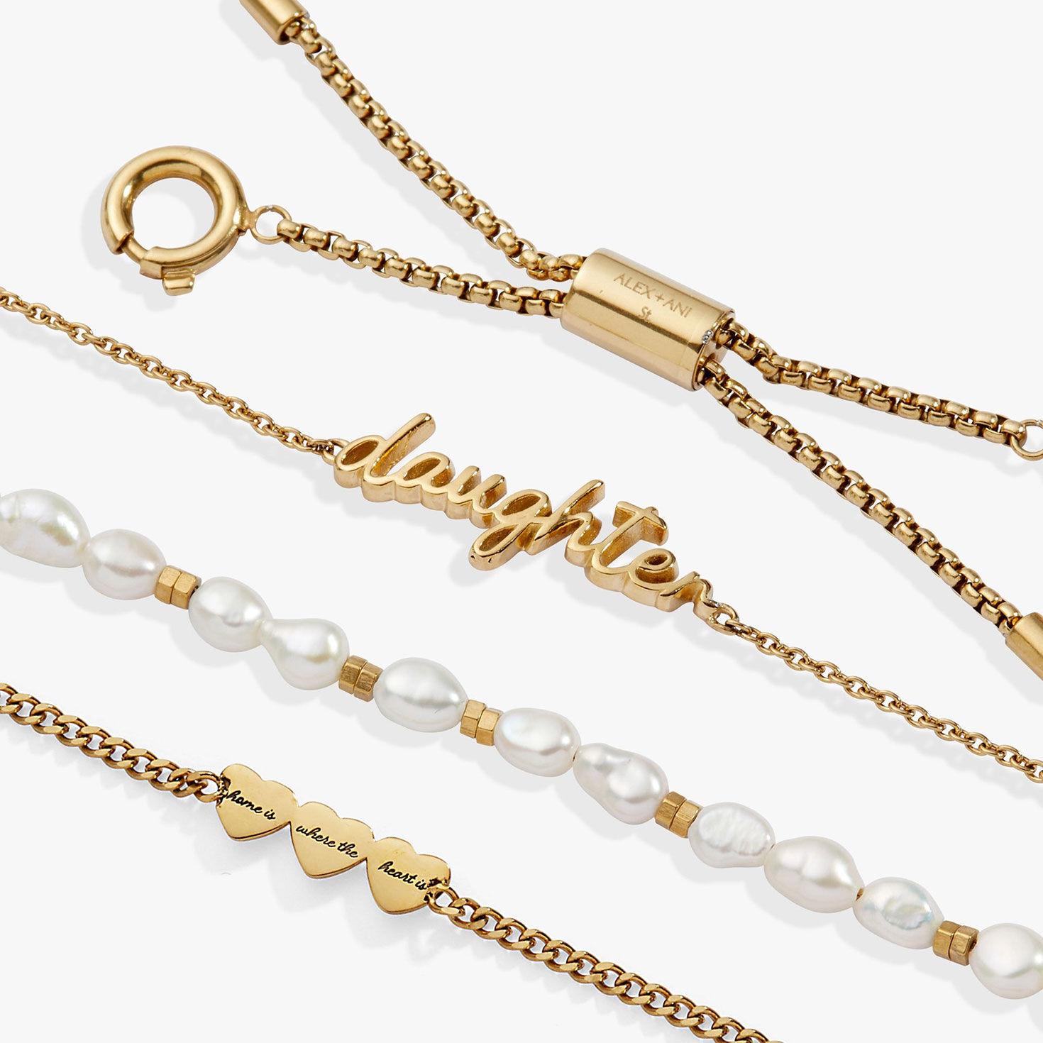 Alex And Ani Daughter 'Home Is Where The Heart Is' Stranded&trade; Bracelet Set upclose view image number 3