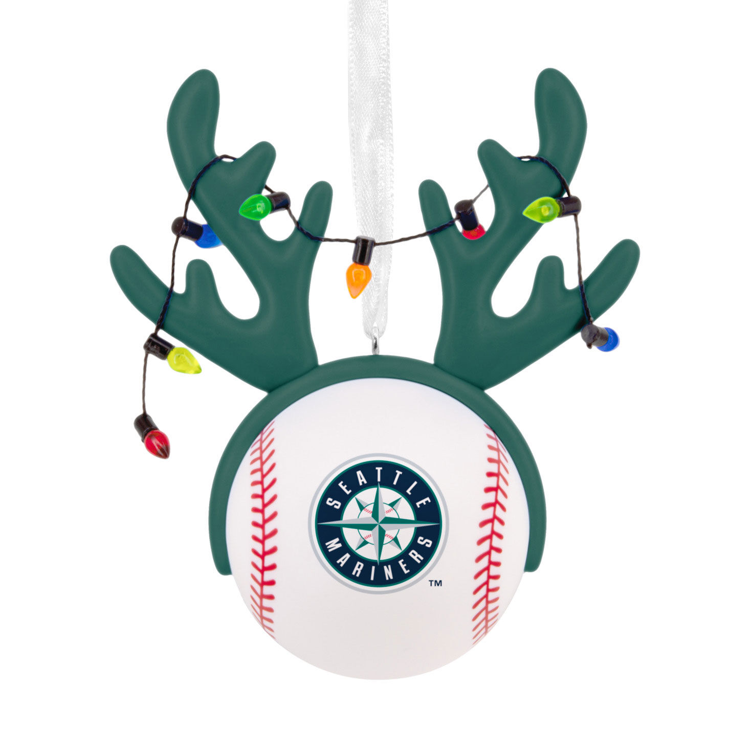 Mariners Reindeer Baseball Christmas Ornament Front image number 1