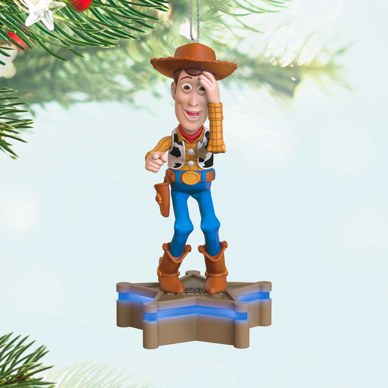 Disney/Pixar Toy Story Collection Sheriff Woody Ornament With Light and Sound for only USD 43.99 | Hallmark