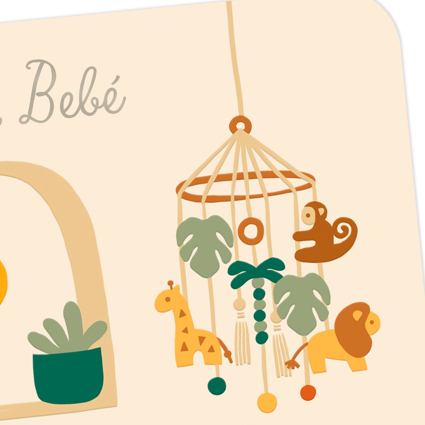 Baby Room Drawing New Baby Card in Spanish Card Front Detail image number 4