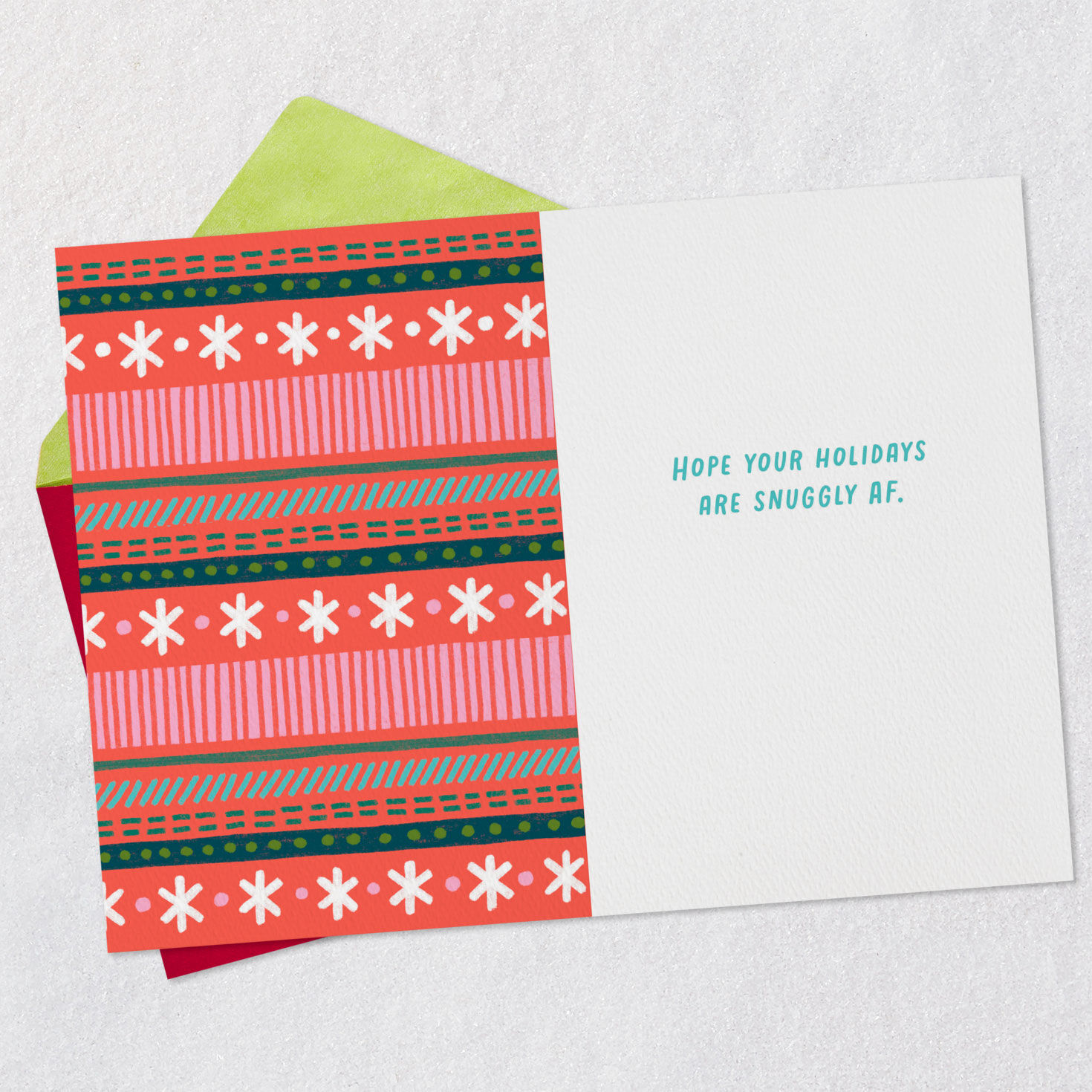 Cozy Holiday Sweater Christmas Card Open card with envelope image number 3
