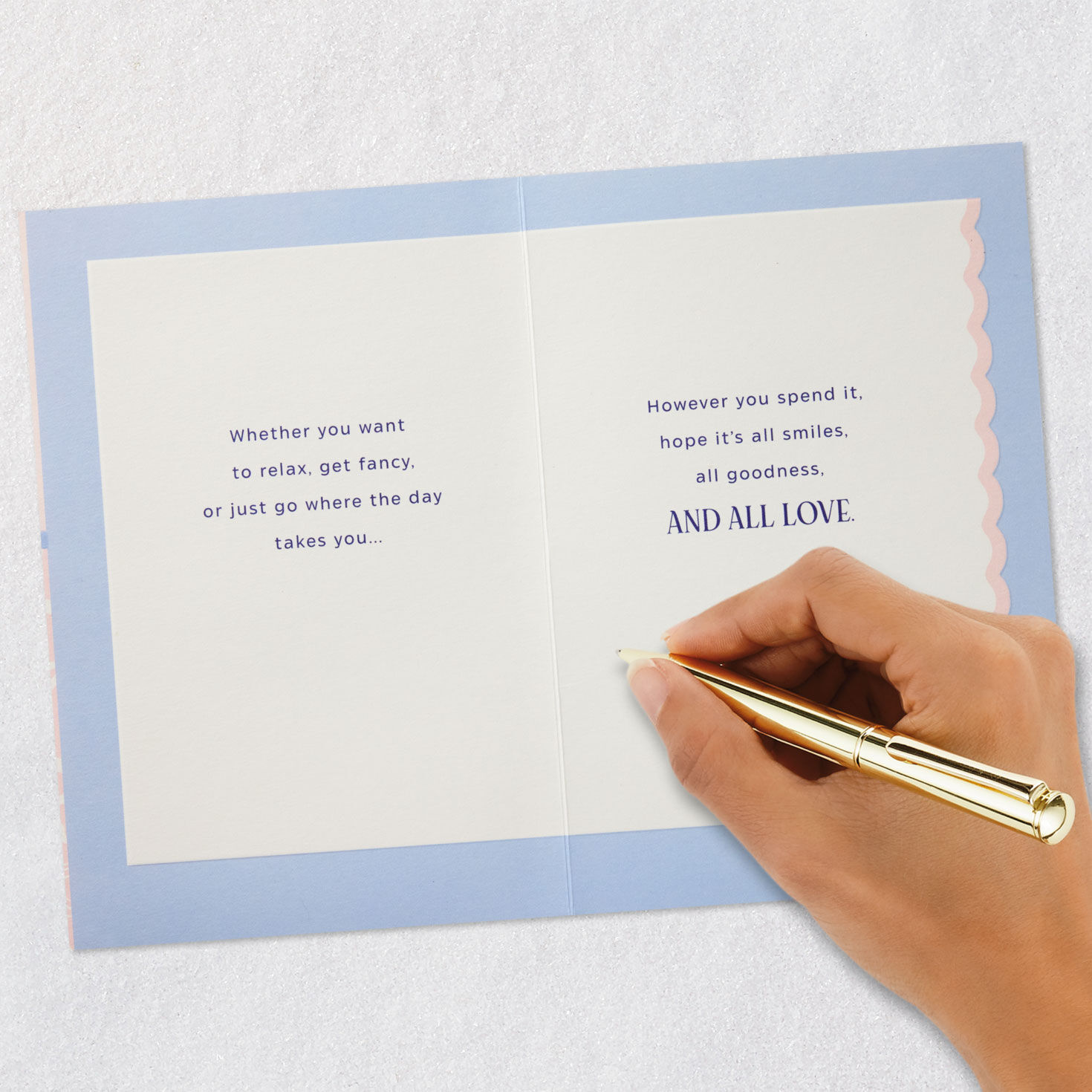 Pink and Blue Ribbon Bows Mother's Day Card Signing card image number 7