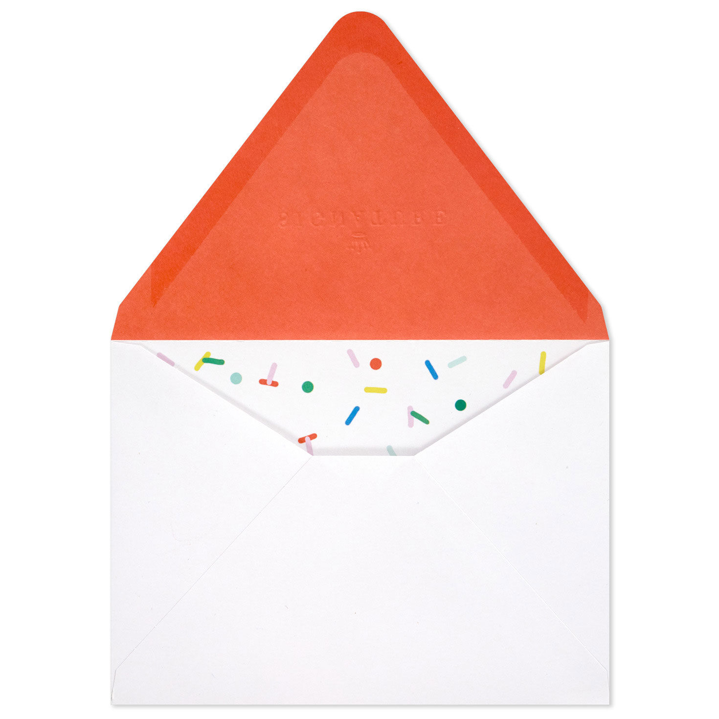 Confetti on White With Orange Envelopes Pack back with flap lifted image number 4