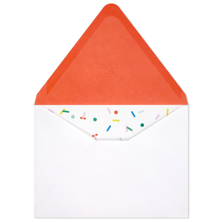 Confetti on White With Orange Envelopes Pack back with flap lifted image number 4