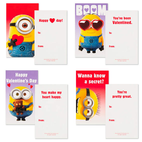 Minions Kids Classroom Valentines Kit With Cards, Stickers and Mailbox, , large image number 3