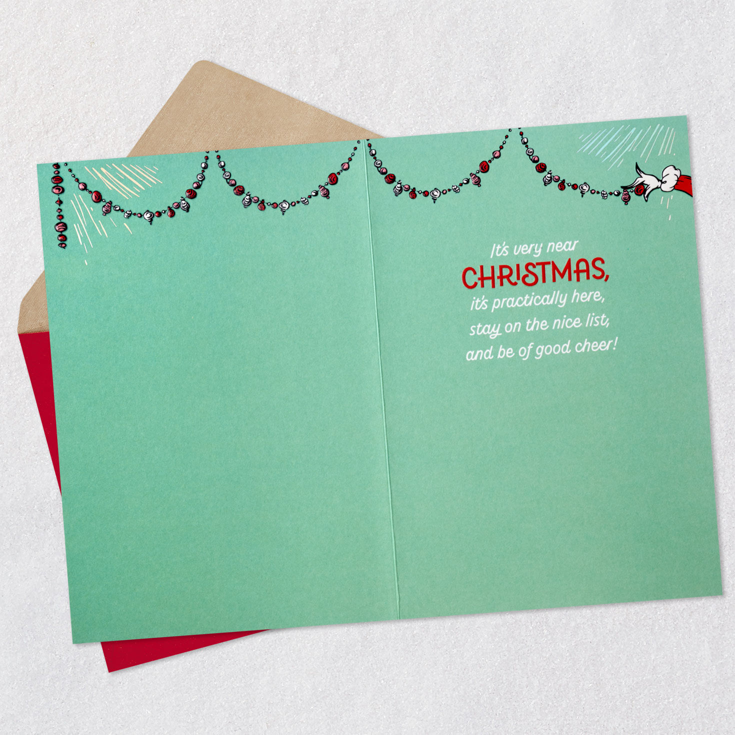 Dr. Seuss The Grinch Christmas Card Open card with envelope image number 3