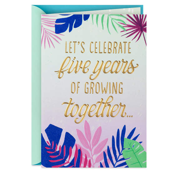 Let's Celebrate Us 5th Anniversary Card